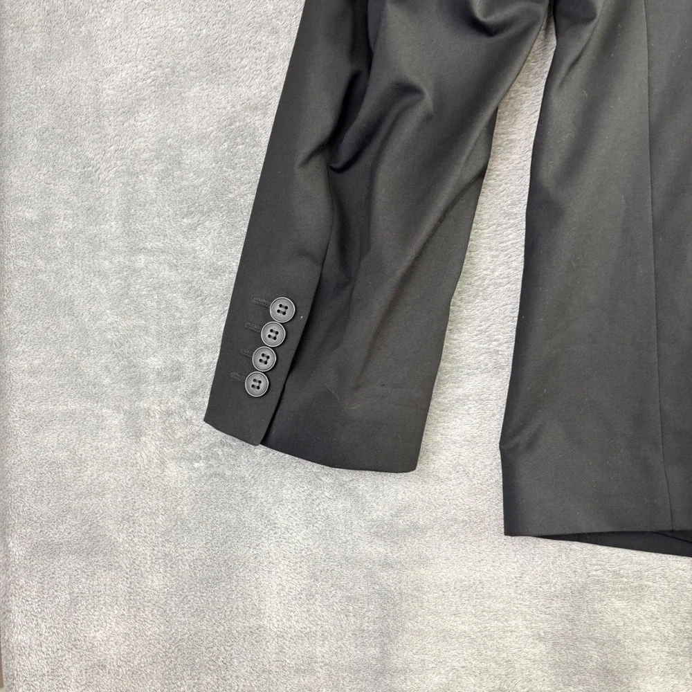 H&M Men Regular Fit Suit Jacket Blazer‎ Black Polyester Viscose US 44R Career